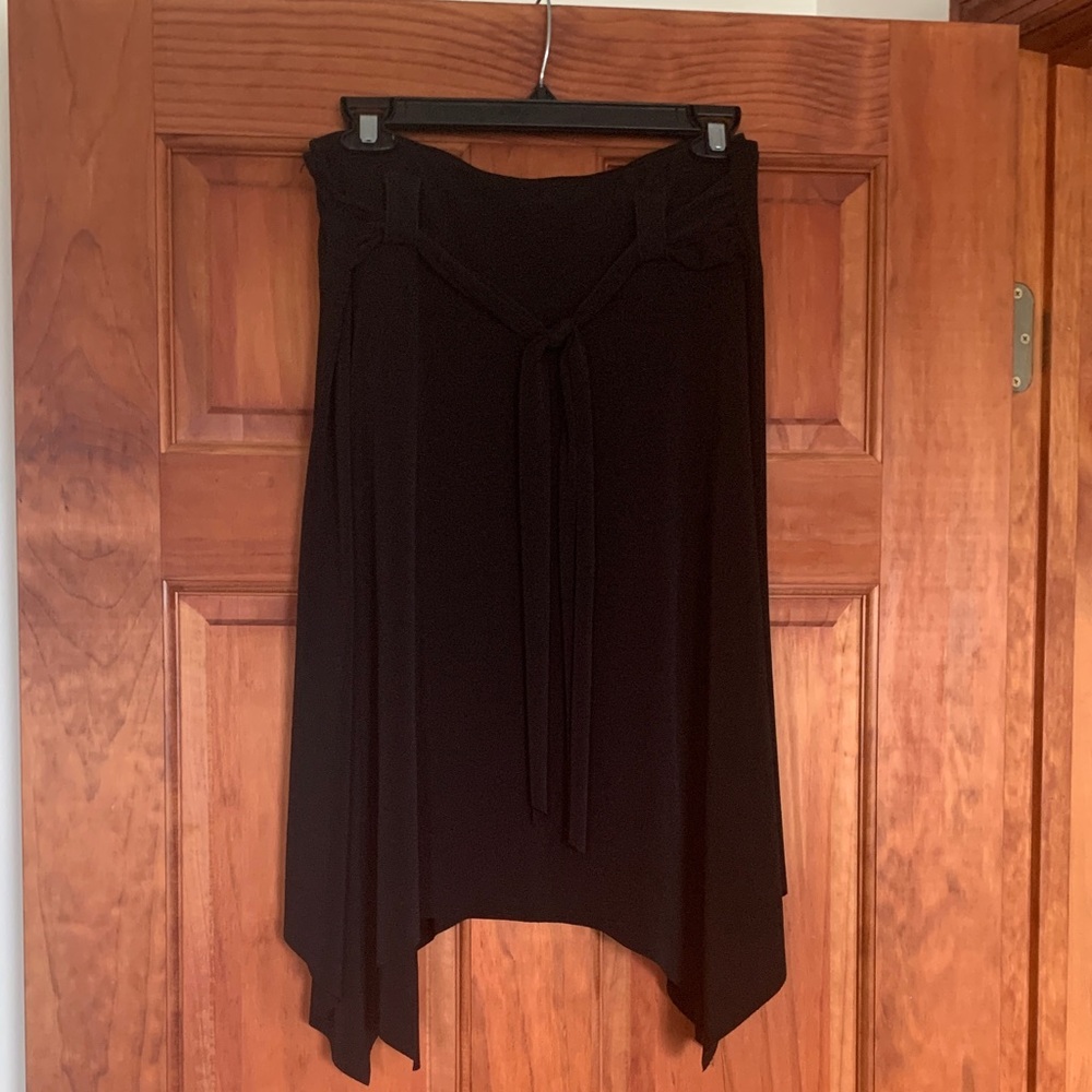 Wrapper Black Midi Skirt